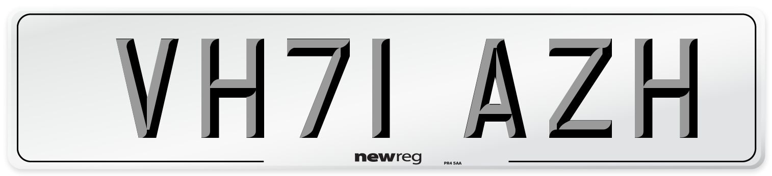 VH71 AZH Number Plate from New Reg